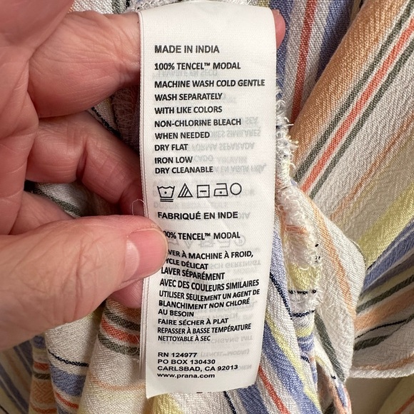 Prana Colorful Striped Scheena Swimsuit Cover-Up Tunic SZ L - Picture 14 of 14